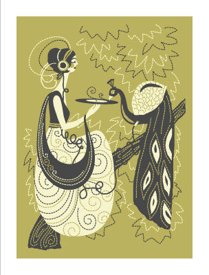 MAIDEN & PEACOCK Giclee Art Print