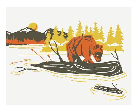 RIVER BEAR Giclee Art Print