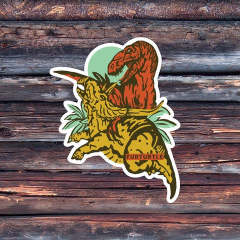 Dino Fight Vinyl Sticker
