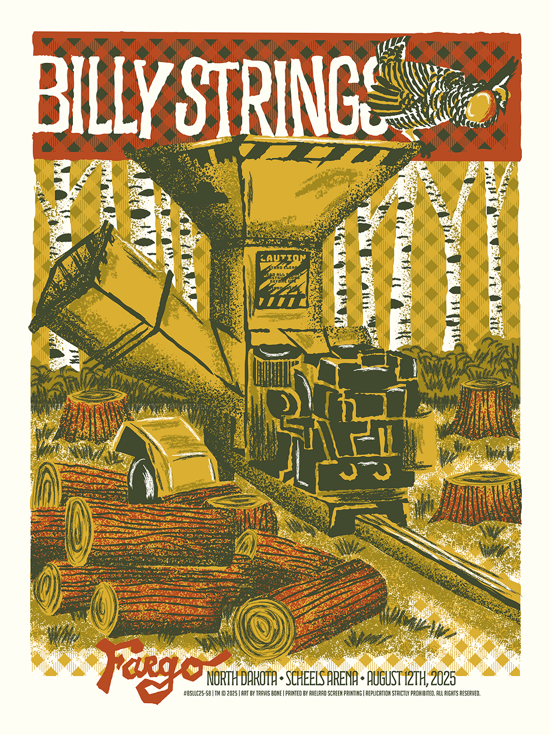 BILLY STRINGS - Fargo August 12, 2025 Poster | Furturtle Show Prints BILLY STRINGS - Fargo August 12, 2025 Poster | Furturtle Show Prints