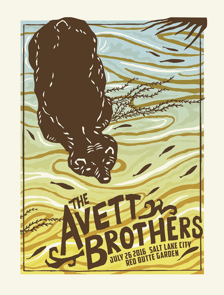 the AVETT BROTHERS - Salt Lake City 2016 Poster