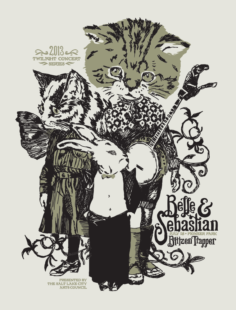BELLE AND SEBASTIAN - 2013 Poster | Furturtle Show Prints BELLE AND SEBASTIAN - 2013 Poster | Furturtle Show Prints