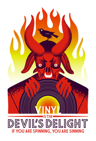 Vinyl is the Devil's Delight - Propaganda - Giclee Poster