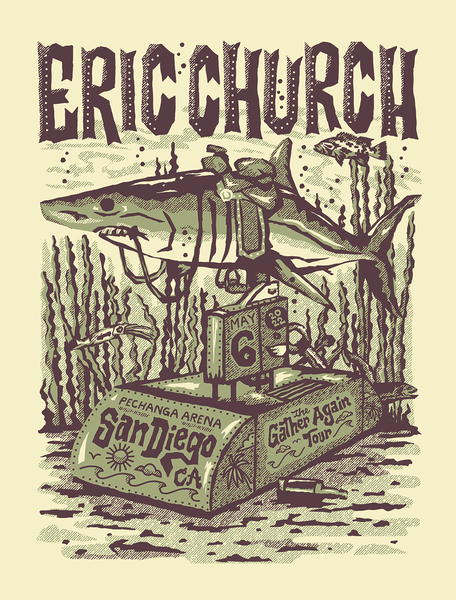 ERIC CHURCH - San Diego 2022 Variant Poster
