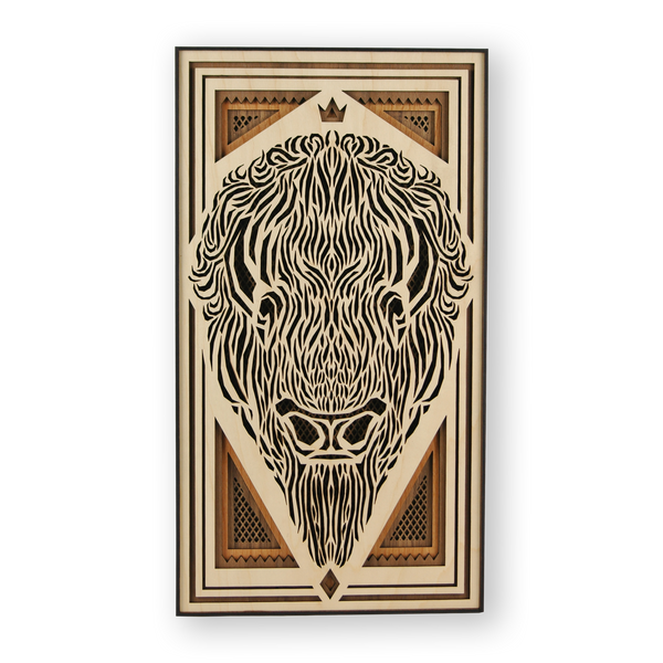 KING BISON Wood Cut Panel