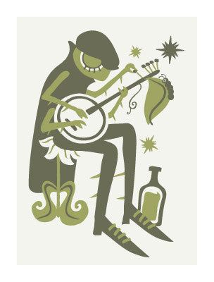 BANJO AND GOOD BOURBON Giclee Art Print