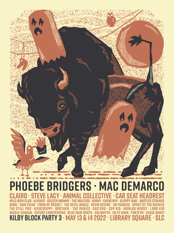 KILBY BLOCK PARTY 3 2022 Phoebe Bridgers | Mac Demarco Poster