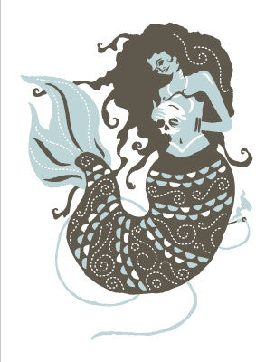 MERMAID AND HER LAND PRINCE Giclee Art Print