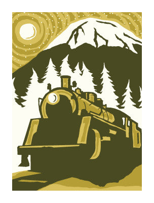 MOUNTAIN TRAIN Giclee Art Print