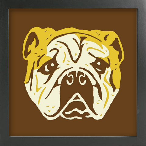 PET PORTRAITS English Bulldog Cut Paper Art - Shadowbox Frame