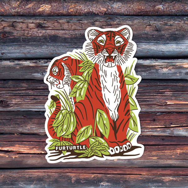 Two Tigers Vinyl Sticker