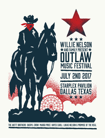 WILLIE NELSON and the FAMILY OUTLAW MUSIC FESTIVAL - 2017 Poster